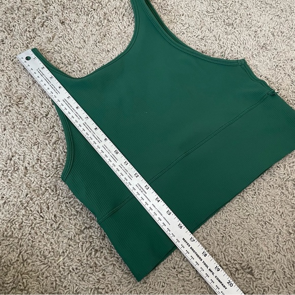 Lululemon Power Pivot tank top in everglade green ribbed size 10 - Picture 9 of 11